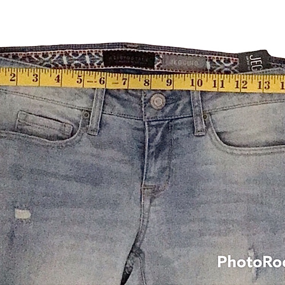 NWT Aeropostale Low Rise Distressed Jeggings Skinny Jeans Size 0 - Picture 6 of 10